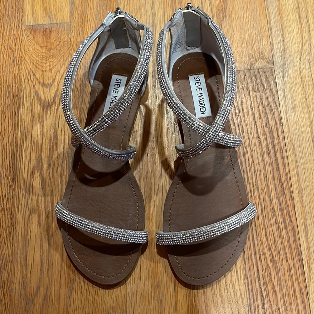 Steve Madden “ZsaZsa” Rhinestone Sandals 7.5